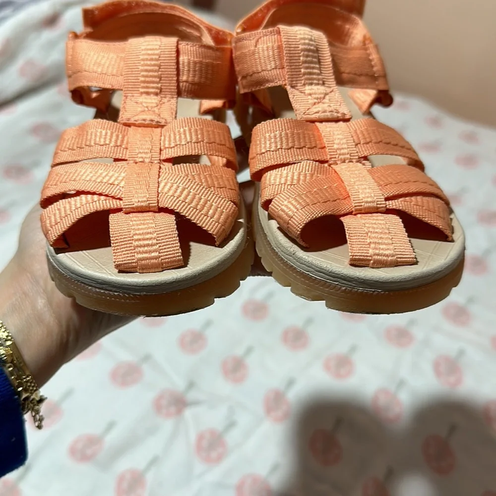 Zara Orange Kids Strappy Velcro Sandals